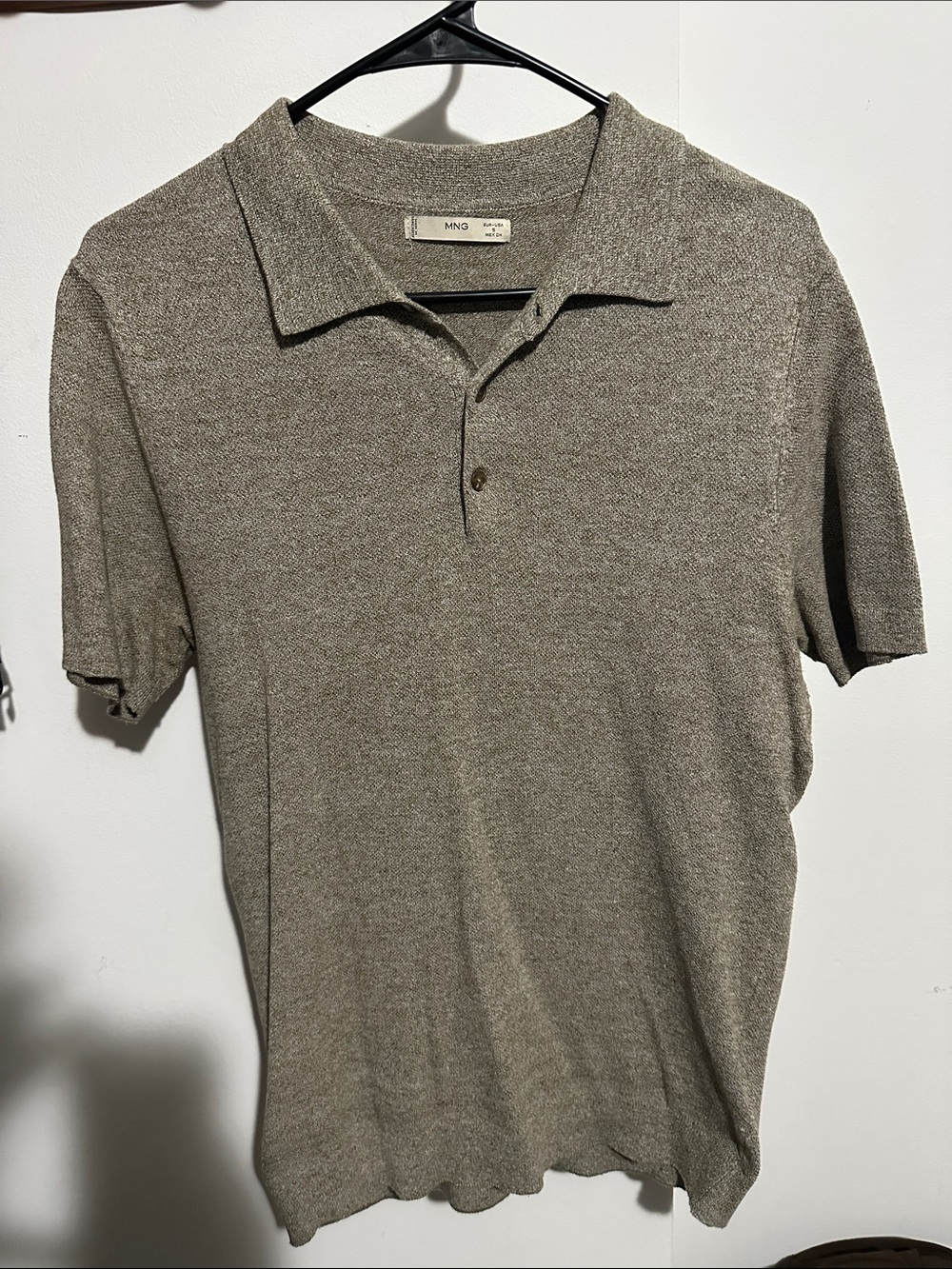 Mango Men's Short-Sleeve Polo in Taupe